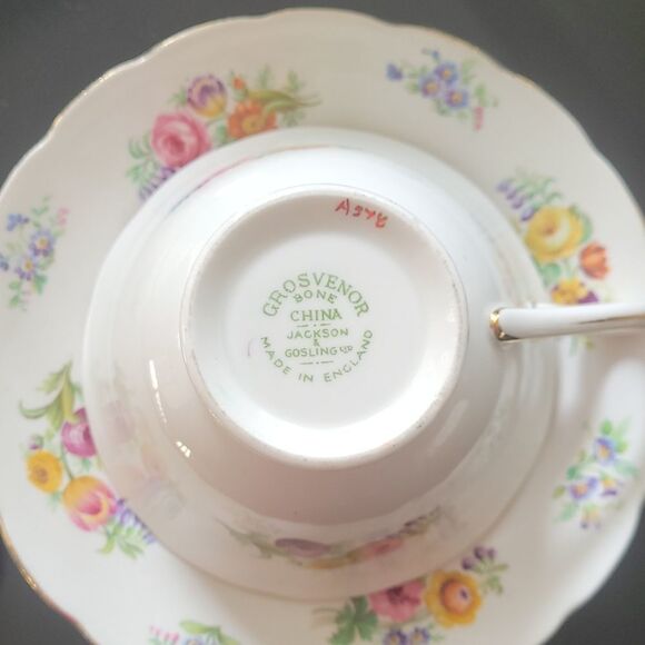 𝅺grosvenor Bone China Jackson & Gosling Flowers Tea Cup & Saucer - Picture 4 of 8